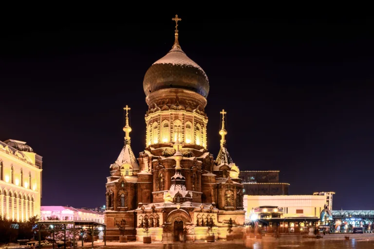 St. Sophia Cathedral harbin โบสถ์คริสต์ที่สวยงามและเป็นหนึ่งในแลนด์มาร์คของเมืองฮาร์บิน